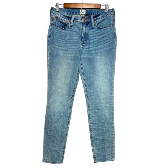 J.Crew Re-Imagined 9" High-Rise Toothpick Jeans Light Wash Cut-Off Hem Sz: 29 - Picture 1 of 9